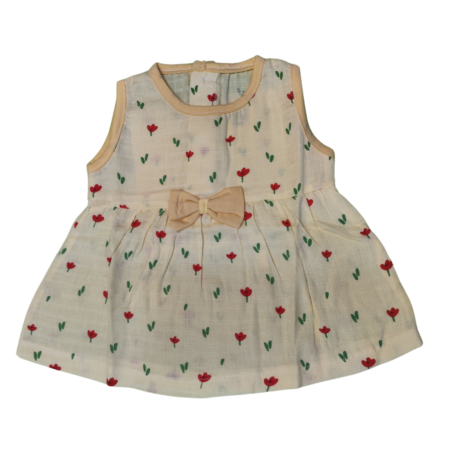 Muslin - Bow Frock Sleeveless Yellow