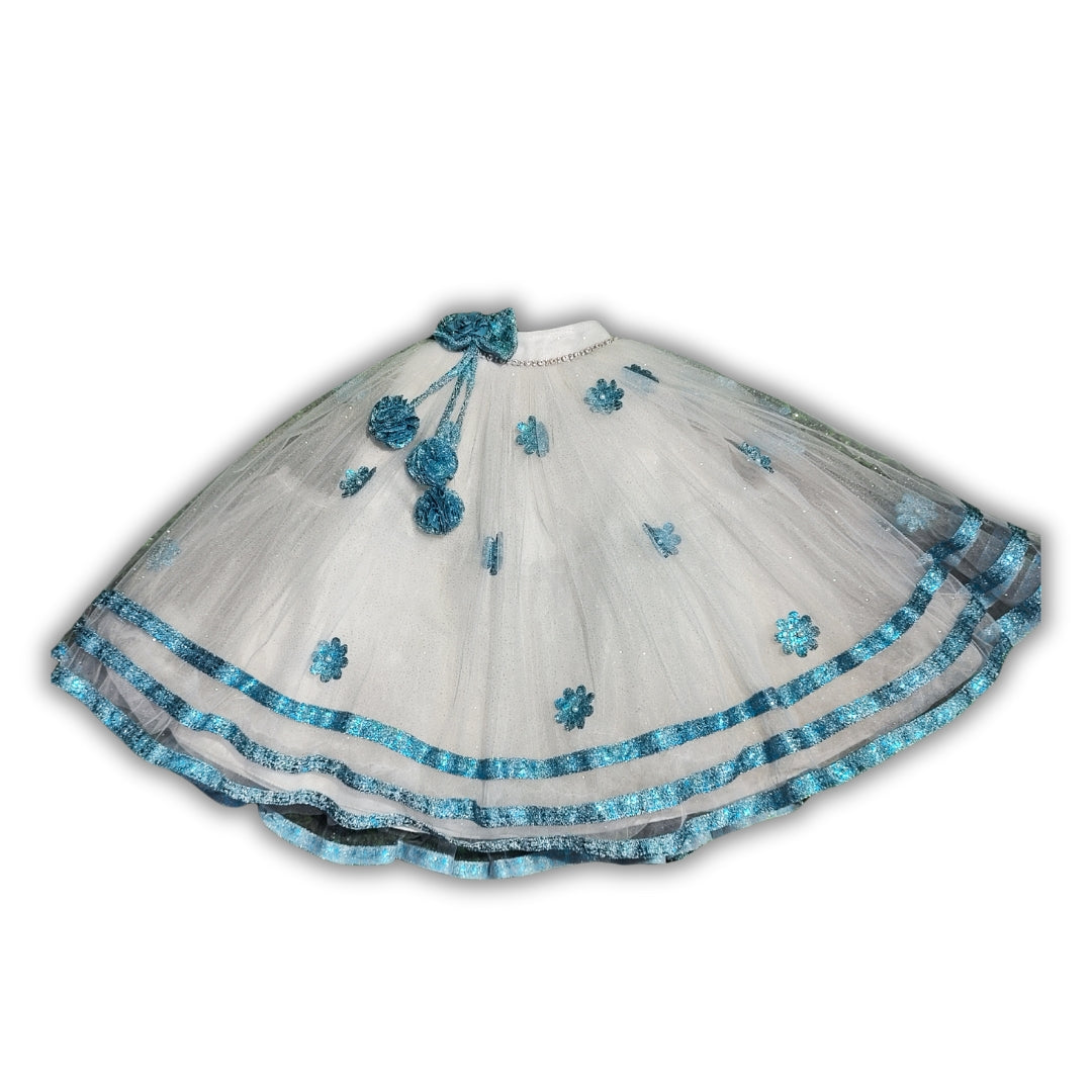 Sea Green & WHITE Ghagra Choli