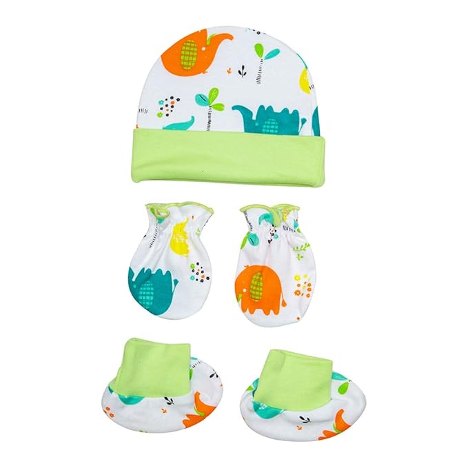 Mee Mee Soft Cotton Baby Cap, Mittens & Booties Set