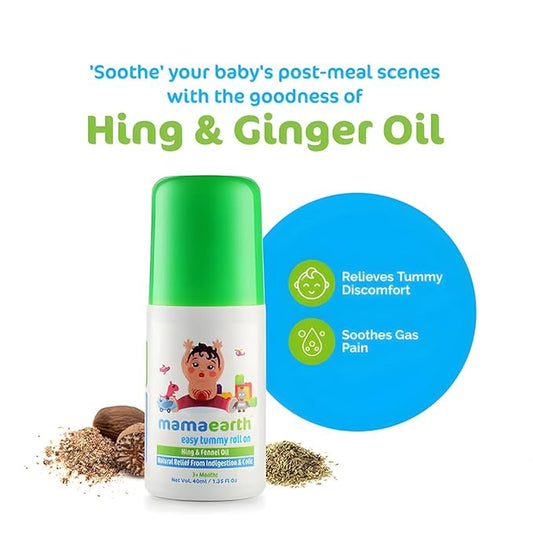 Mamaearth Easy Tummy Roll On for Colic & Gas Relief with Hing & Fennel Oil