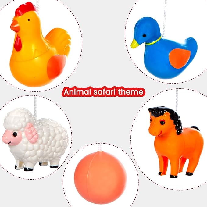 Mee Mee Musical Cot Mobile Hanger Nursery Decoration Baby Shower Birthday Gift | Baby Bed Automatic Toy Decoration | Enhances Auditory & Visual Development | 0-24 Months (5-Toy Safari Theme)