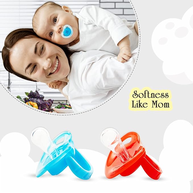 Mee Mee Baby Pacifier Ultra Light Soft Silicone Nipple| BPA Free | Oral stimulatory | Teether | Pack of 2 | 0-6