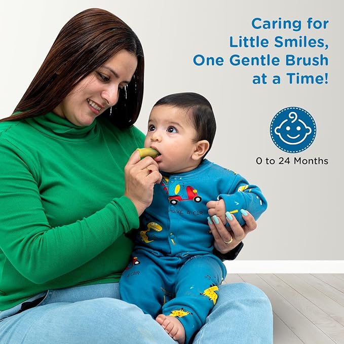 Mee Mee Silicone Baby Finger Toothbrush With Carry Case | Great For Massaging & Cleaning Gums | BPA-Free, Travel-Friendly Oral Care