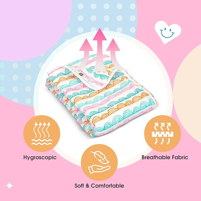 Mee Mee 2-in-1 Super Soft Baby Blanket & Wrapper | Cozy 3 Layer Blanket with Comfortable Muslin & Fleece | with Attractive Transport Print (Assorted) for 0-2 Years (100X120 CM)