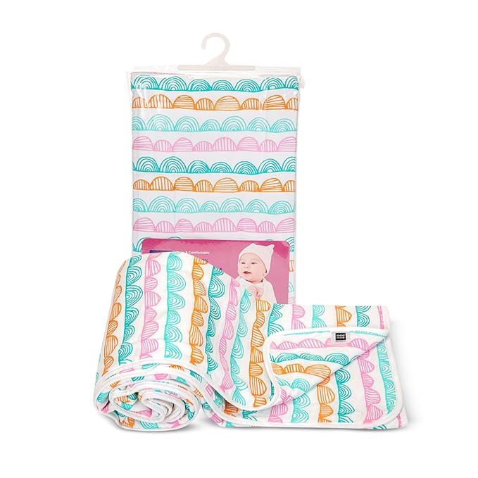 Mee Mee 2-in-1 Super Soft Baby Blanket & Wrapper | Cozy 3 Layer Blanket with Comfortable Muslin & Fleece | with Attractive Transport Print (Assorted) for 0-2 Years (100X120 CM)