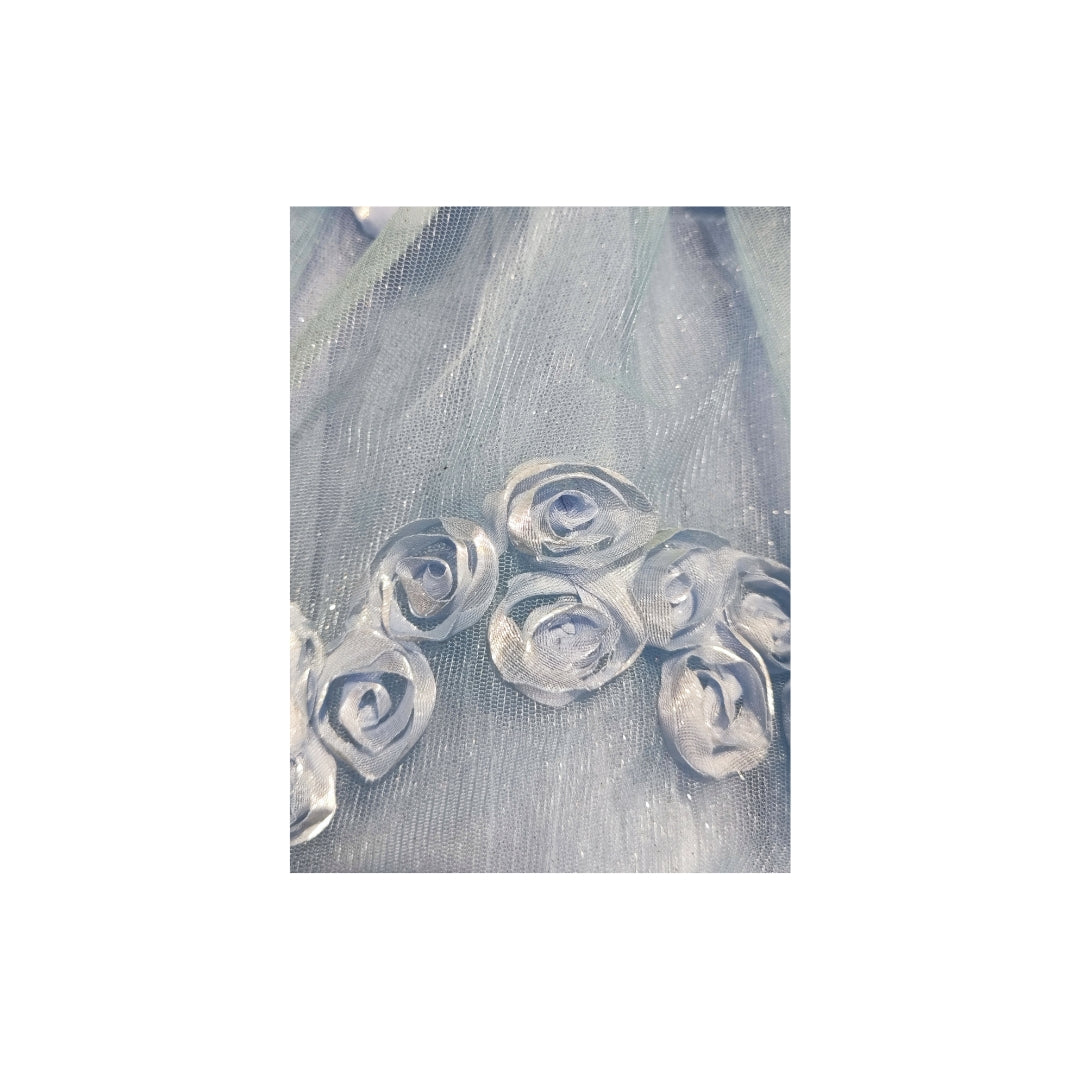 Sky Blue Floral print Long Frock