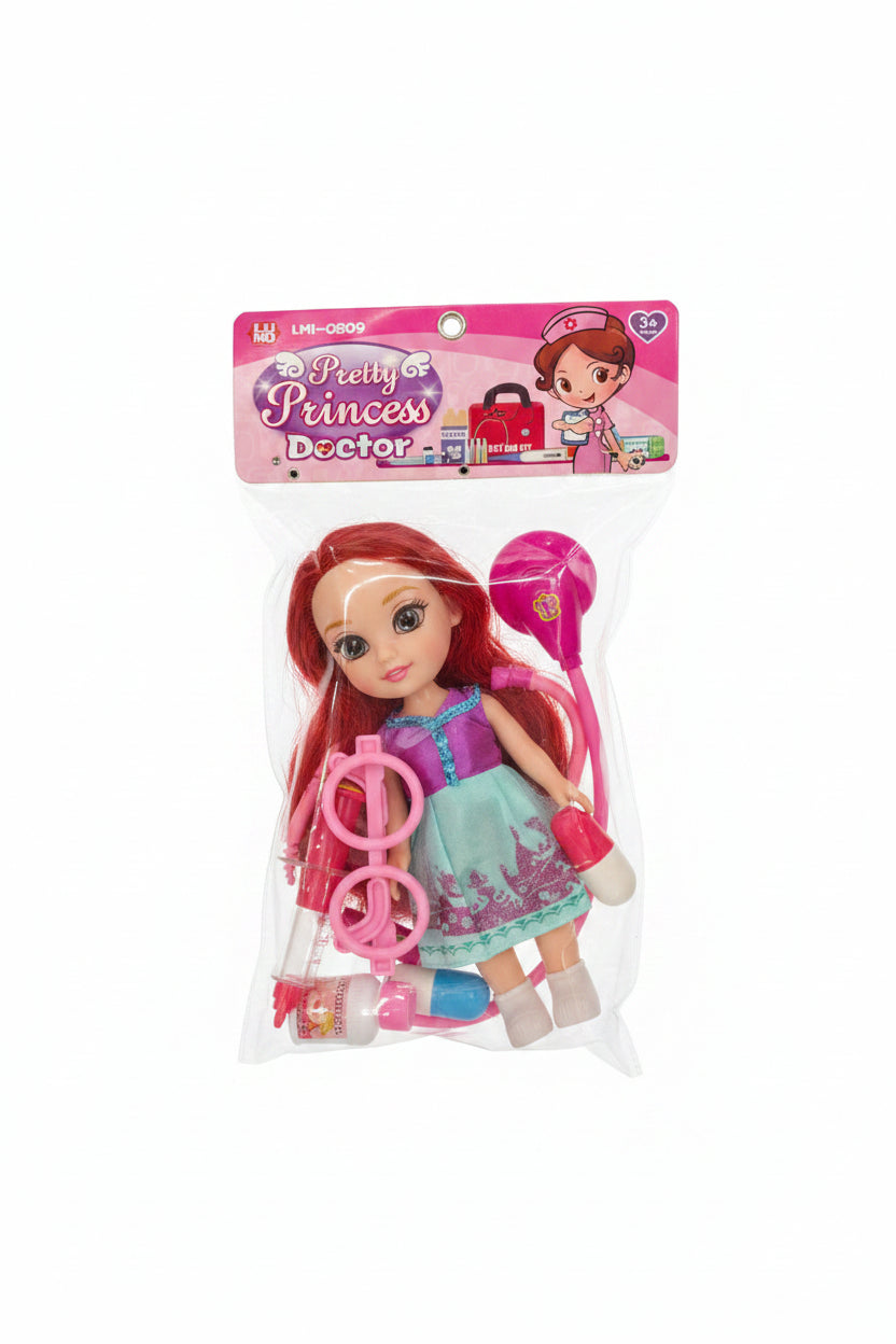 Pretty Princess Doctor Doll Set – Kids Medical Pretend Play Toy