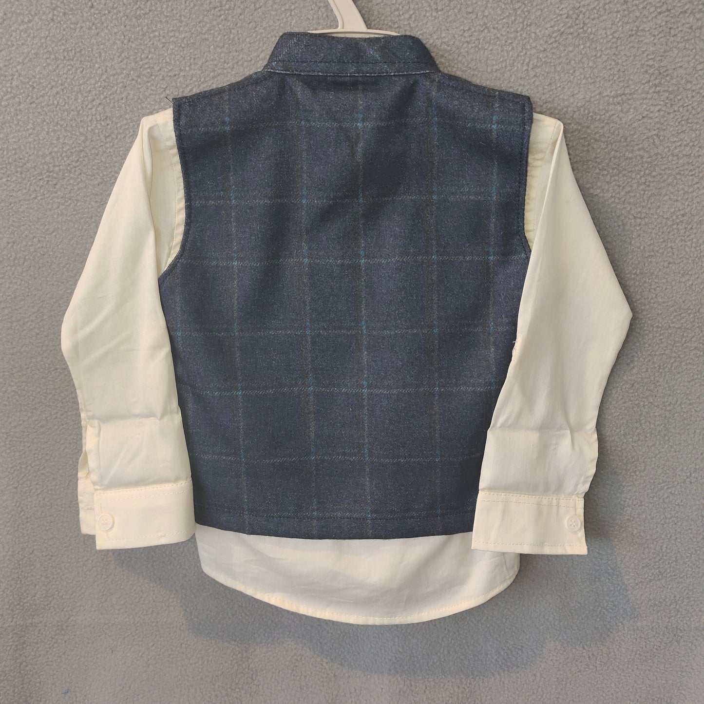 Elegant Navy Checkered Waistcoat Set for Boys – Premium Festive & Party Wear