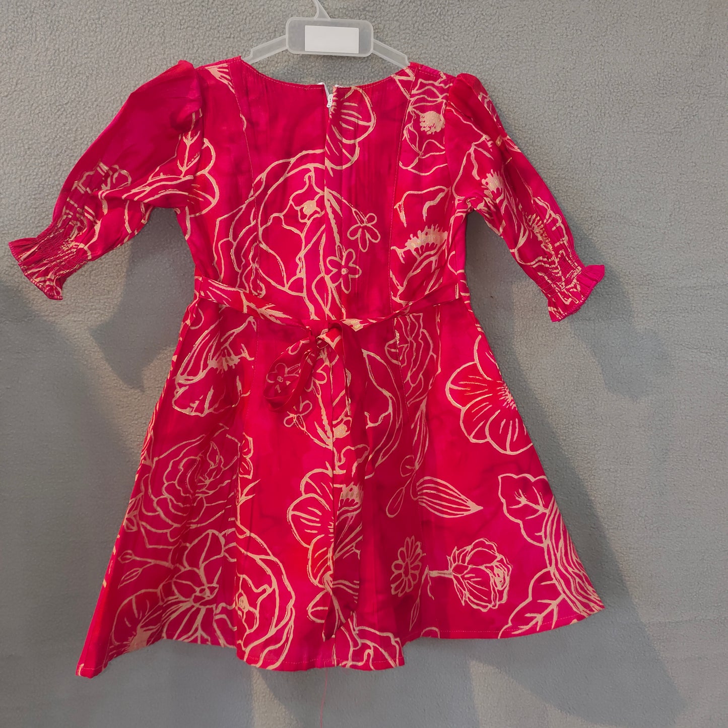 Girls Pink Floral Party Wear Dress