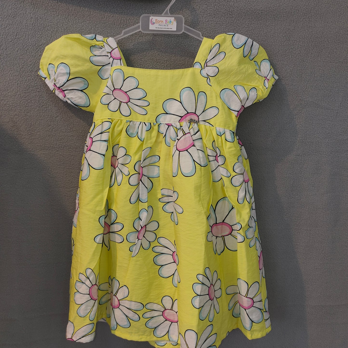 Girls Yellow Floral Dress