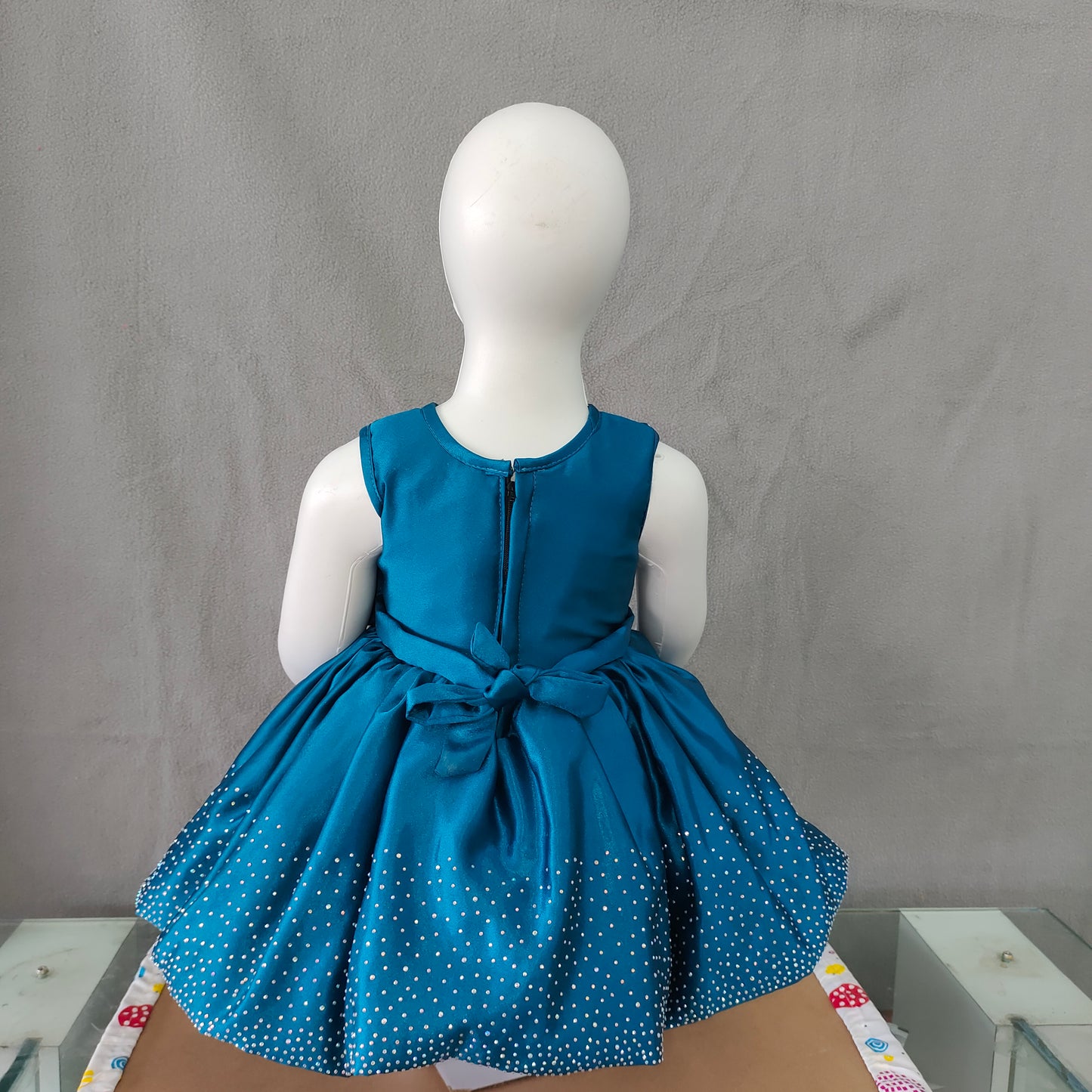 Charming teal blue party frock | Girl party wear | 6 mon - 1Yr - 2Yr - 3 Yr - 4Yr