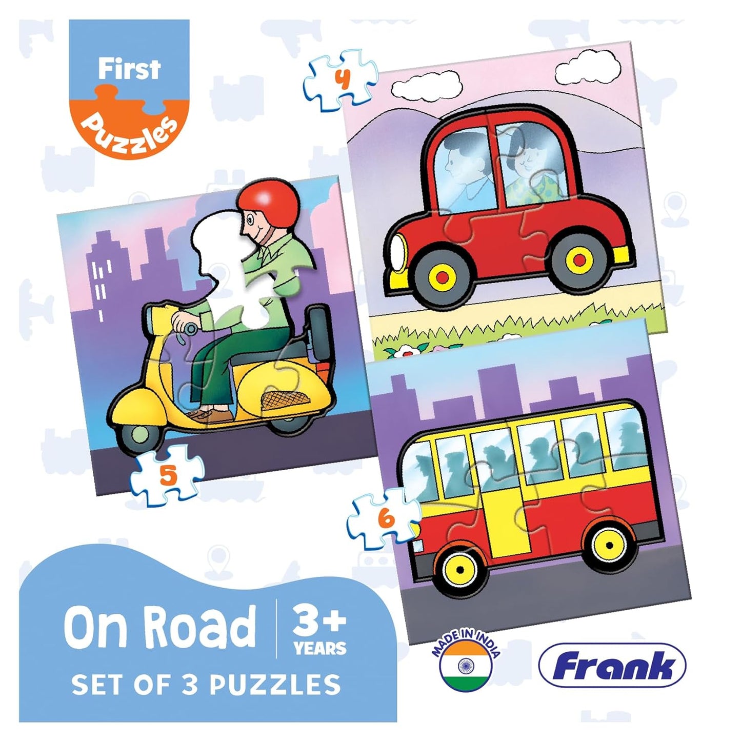 Frank On Road First Puzzle Set for Kids – Set of 3