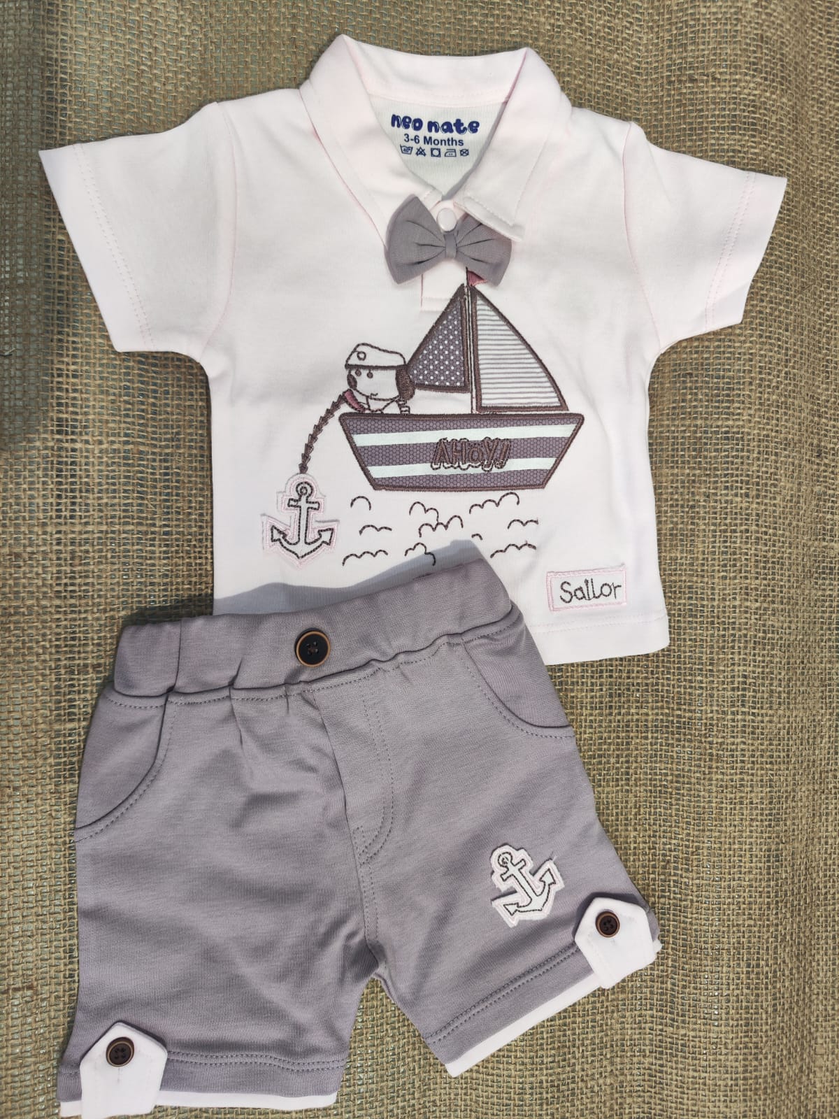 Half Sleeve Co-Set Beige color