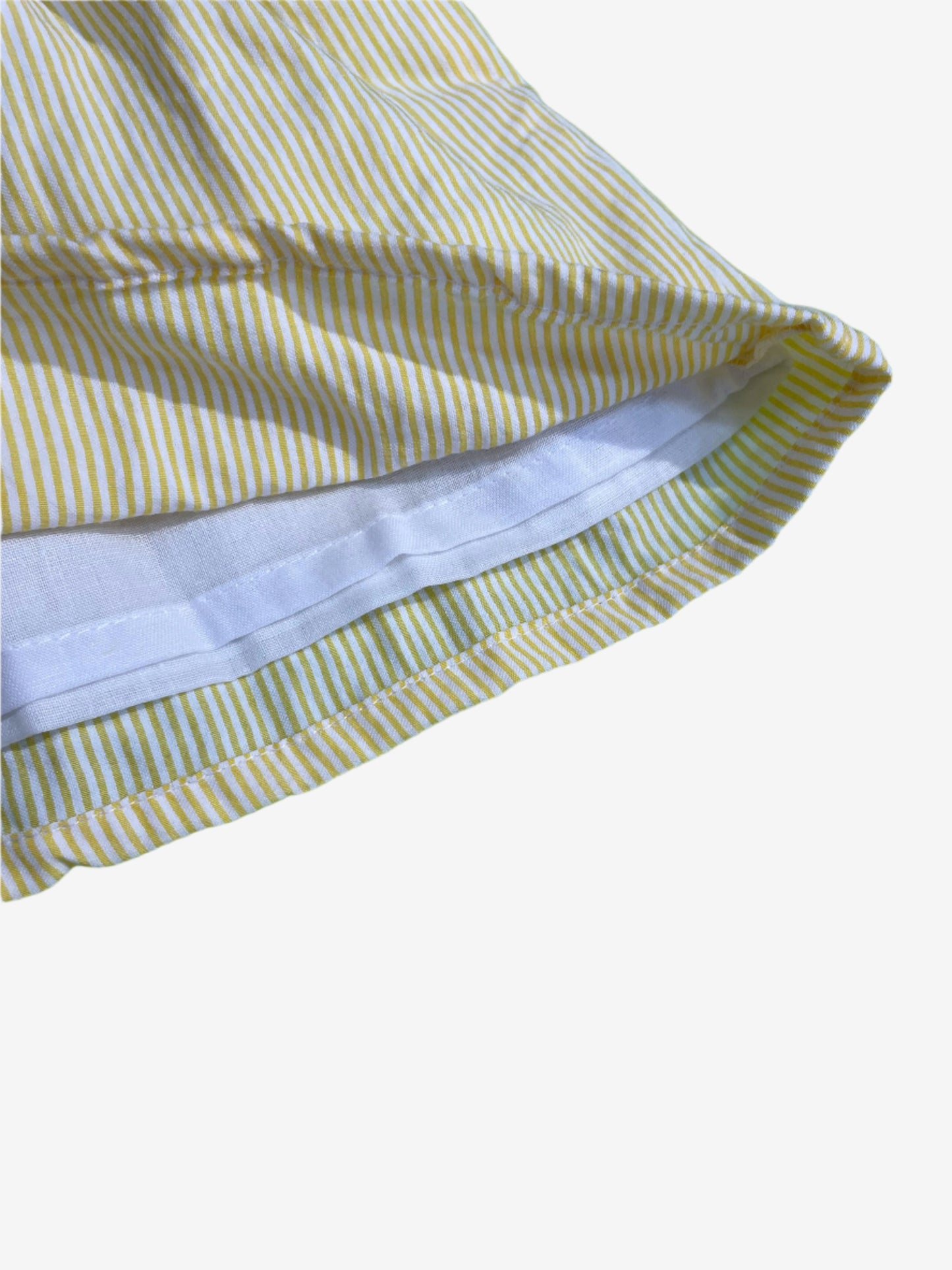 Light yellow and white vertical pinstripes cotton frock