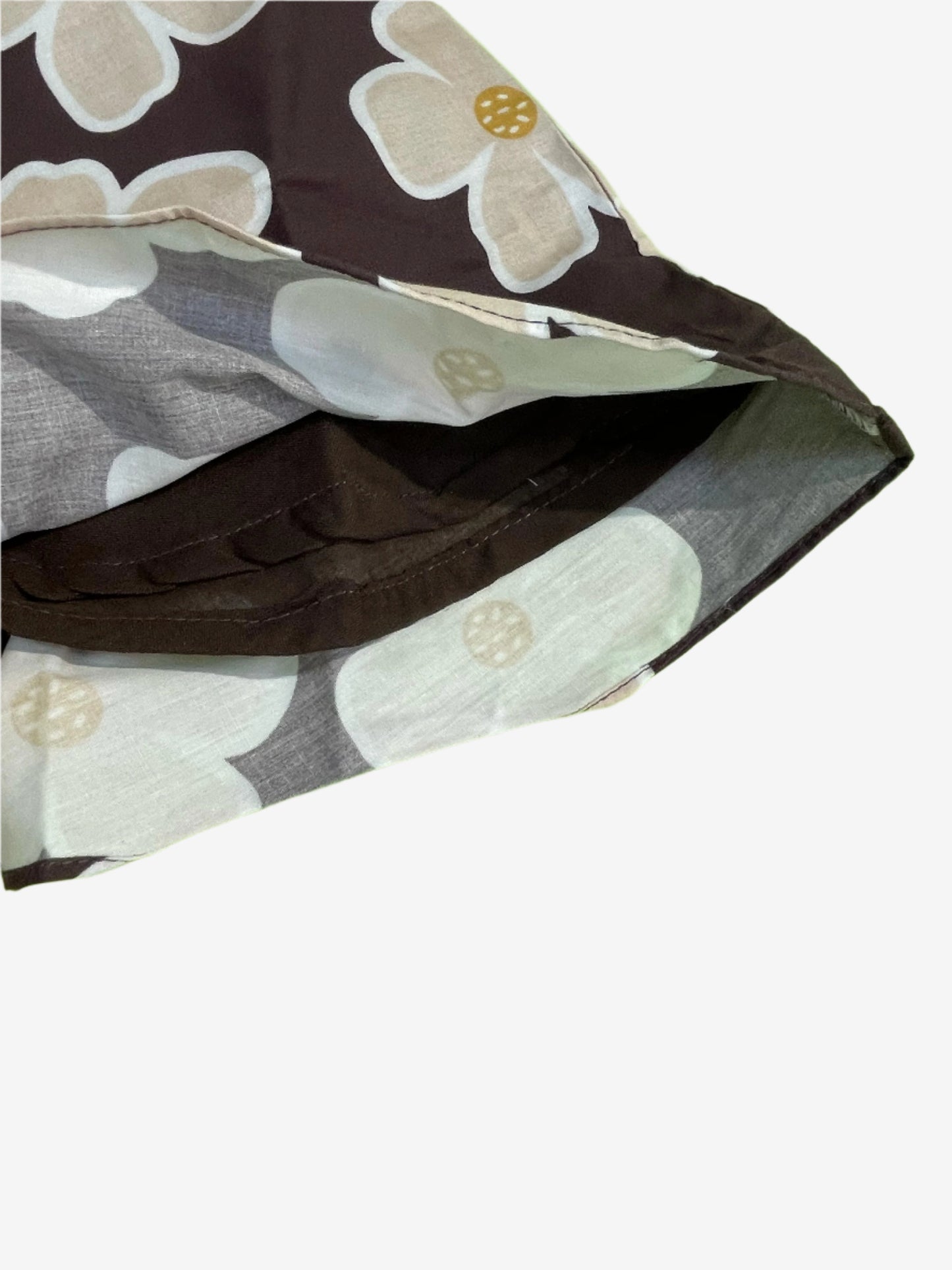 Floral brown background white flowers Cotton Frock
