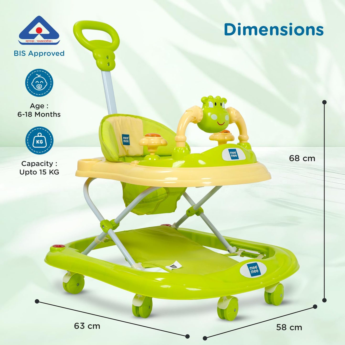 Mee Mee Baby Walker with Music & Push Handle
