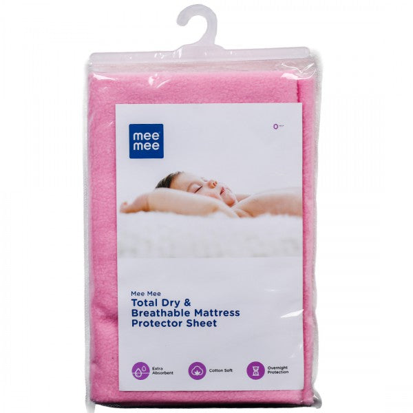 Mee Mee Total Dry & Breathable Mattress Protector Sheet | Pink