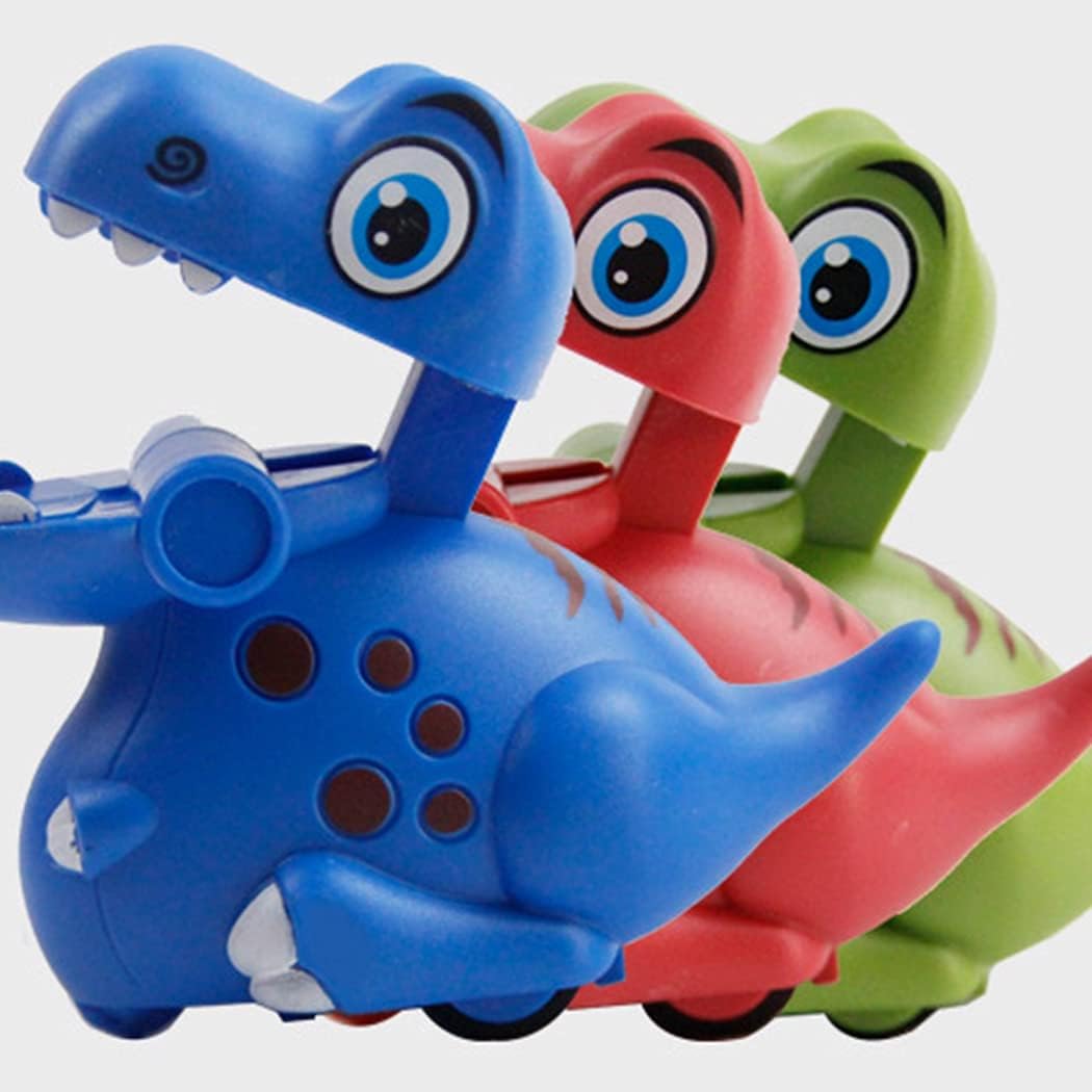Blue Cartoon Dinosaur Press & Go Toy for Kids