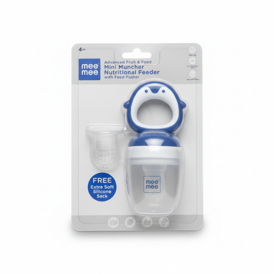 Fruit & Food Feeder | Anti Choking Fruit Pacifier | BPA Free Soother | Soft Nibbler/Feeder with Extra Mesh for Newborn, Infants, Toddlers - Blue