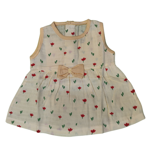 Muslin - Bow Frock Sleeveless Yellow