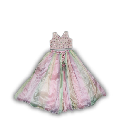 Sequin work Ghagra with Multi layer