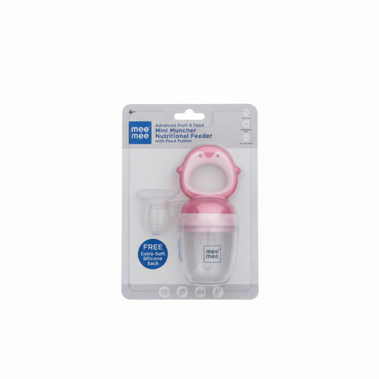 Fruit & Food Feeder | Anti Choking Fruit Pacifier | BPA Free Soother | Soft Nibbler/Feeder with Extra Mesh for Newborn, Infants, Toddlers - Pink