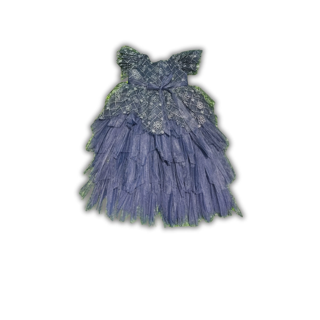 Navy Blue Color Step Tail Frock