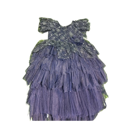 Navy Blue Color Step Tail Frock