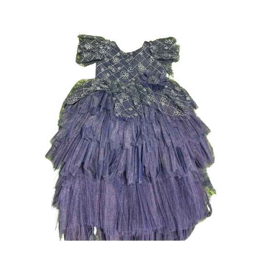 Navy Blue Color Step Tail Frock