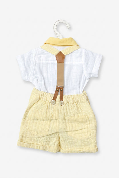 Toffyhouse Baby Boy Cream Shirt and Shorts Set with Bow Tie & Suspenders