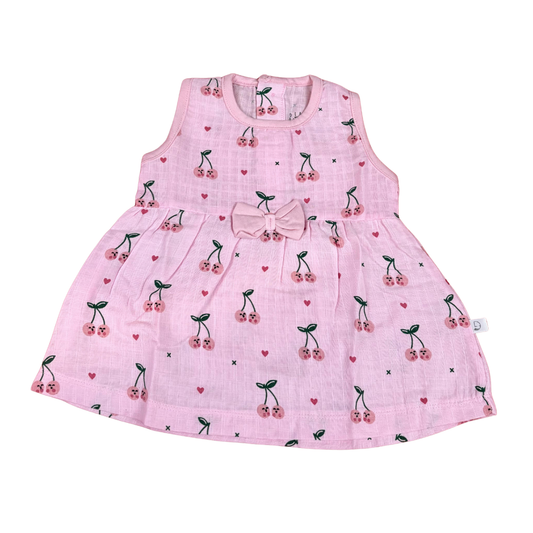 Muslin - Bow Frock Pink