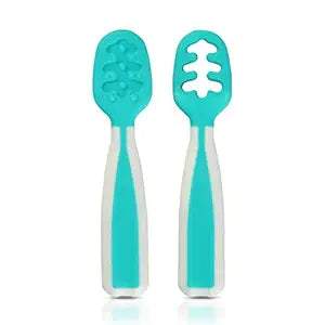 LuvLap Yum Yum Weaning Pre-Spoon, Bpa Free Silicone Self Feeding Baby Spoon