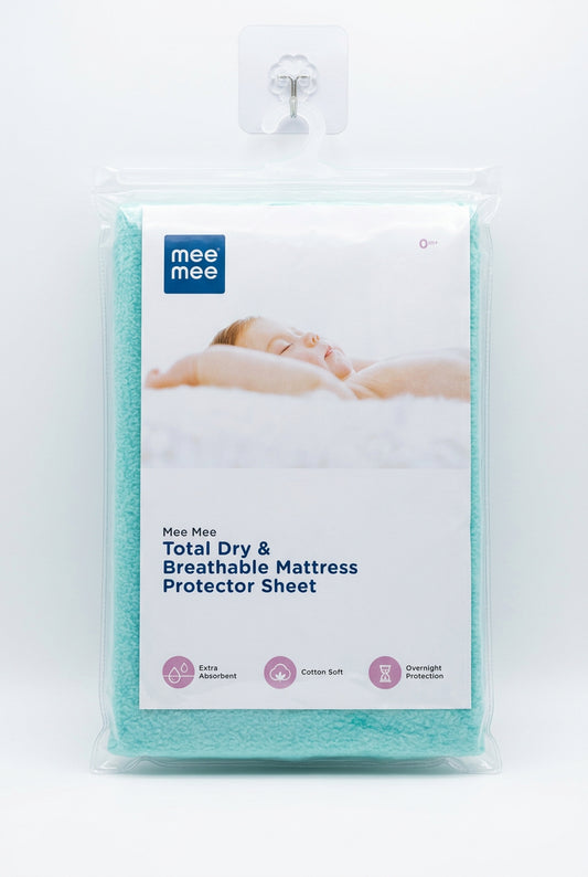 Mee Mee Total Dry & Breathable Mattress Protector Sheet |  Green