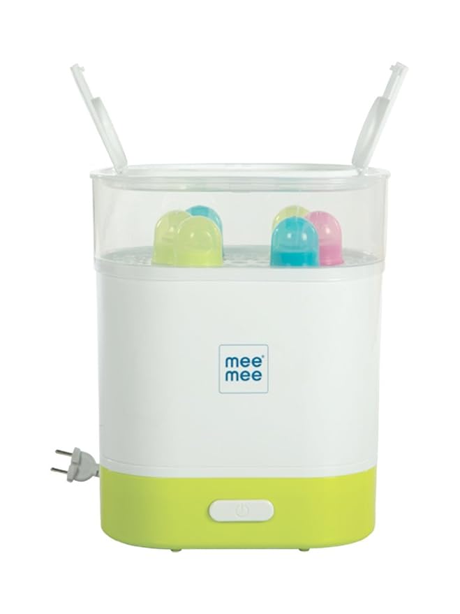 Mee Mee Advanced 3 in 1 Steam Sterilizer, Bottle and Food Warmer (Green) (6 Bottle, Steam Setrilizer & Food Warmer)