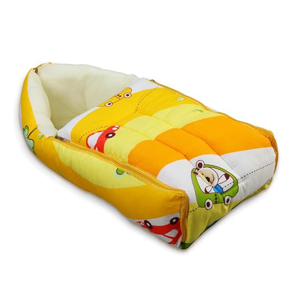 LuvLap 3 in 1 Baby Bed,Sleeping Bag&Carry Nest,Cotton Baby Bedding for New Born&Infant,Portable Bassinet,Unisex Baby Sleeping Bed,0M+ (Cars Print,Multicolour)