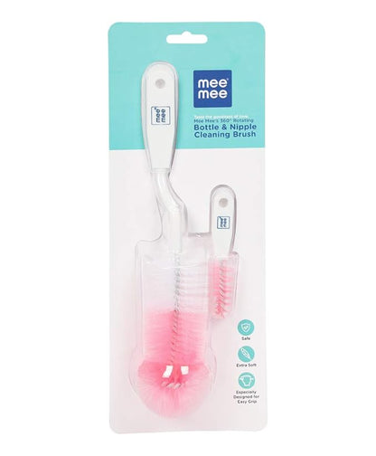 Mee Mee Easy Grip Bottle and Nipple Cleaning Brush with 360* Rotating Handle