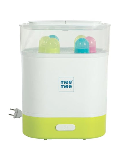 Mee Mee Advanced 3 in 1 Steam Sterilizer, Bottle and Food Warmer (Green) (6 Bottle, Steam Setrilizer & Food Warmer)
