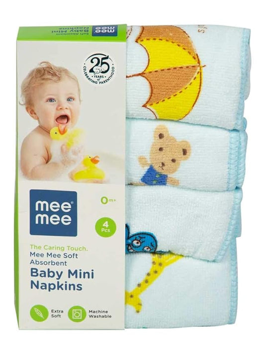 Mee Mee Soft Mini Baby Napkins (Soft Absorbant, Blue)