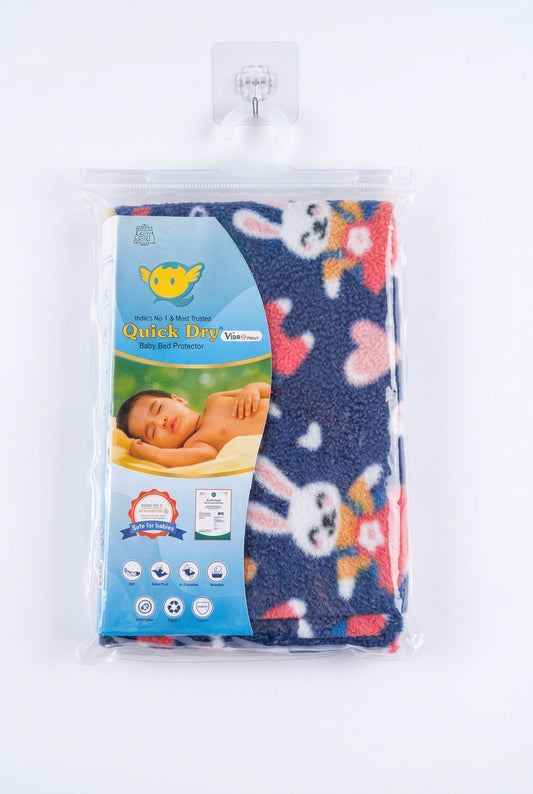 Quick Dry Baby Bed Protector – Soft & Comfortable Printed  (small size )