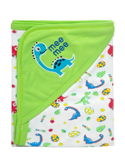 Mee Mee Warm and Soft Wrapper Blanket with Hood, Giraffe, Green (284.0mm L X 5.0mm