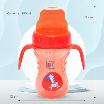 Mee Mee Baby Trainer Sippy Cup | Soft Spout, Leakproof Sipper for Toddlers | Dual Handle for Easy Grip | Non -Toxic, Lightweight & BPA Free, Red (240 Ml)