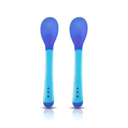 LuvLap Tiny Love Heat Sensitive Baby Feeding Spoons Set|Food Grade PP Kids & Baby Spoon with Soft Silicone