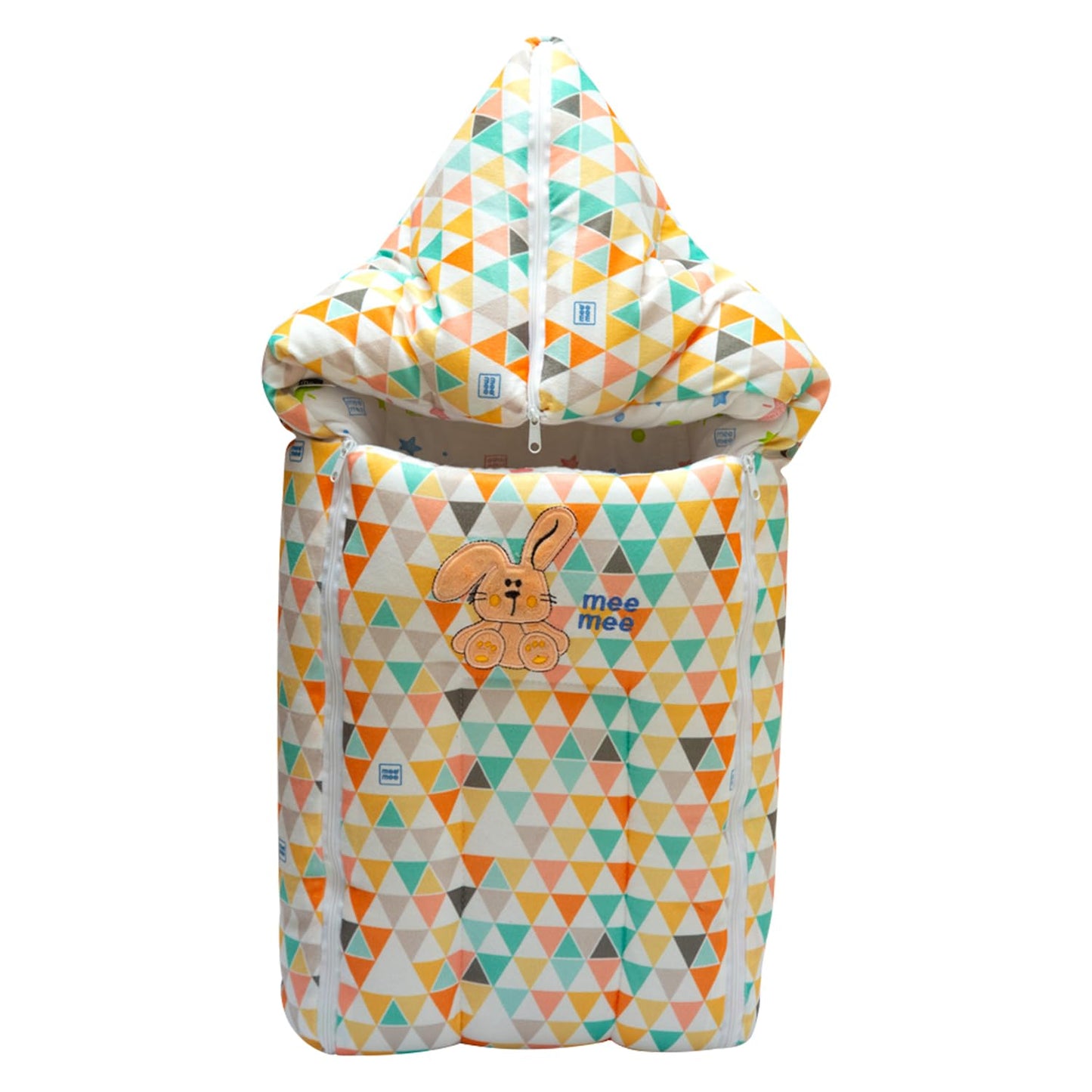 Mee Mee 3 in 1 Baby Bed, Sleeping Bag & Carry Nest, Rabbit Embroidery, Shearing Finish & Cotton Soft from Inside, Machine Washable & Portable Bassinet, 0M+, Pink