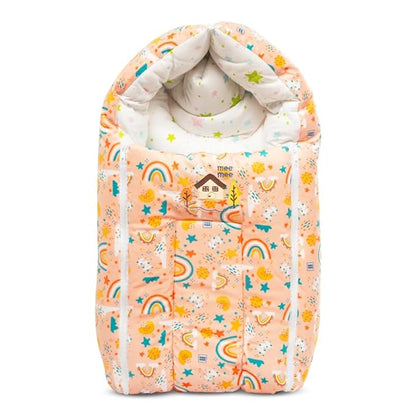 Mee Mee 3 in 1 Baby Bed, Sleeping Bag & Carry Nest, Rabbit Embroidery, Shearing Finish & Cotton Soft from Inside, Machine Washable & Portable Bassinet, 0M+, Pink