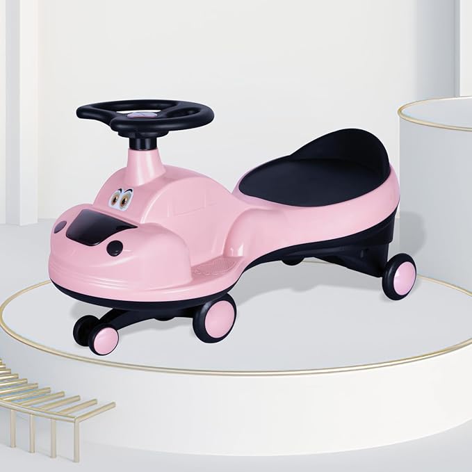 R for Rabbit Iya Iya Zippy Kids Magic Swing Car Twister Push Ride On with Scratch Free PVC Wheels, ABEC7 Bearing, Baby Panda Toy Car Birthday Gift for 3+ Years Boys & Girls, Up to 75 Kg (Pink)