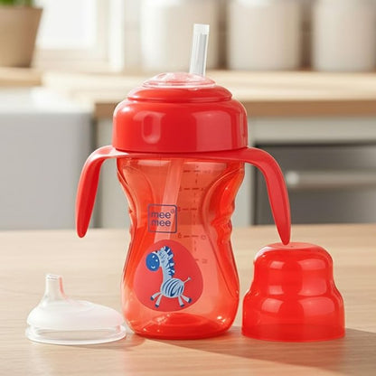 Mee Mee Baby Trainer Sippy Cup | Soft Spout, Leakproof Sipper for Toddlers | Dual Handle for Easy Grip | Non -Toxic, Lightweight & BPA Free, Red (240 Ml)