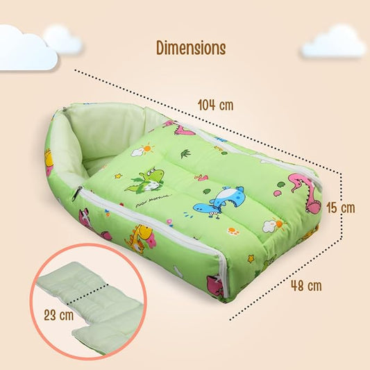 LuvLap 3 in 1 Baby Bed, Sleeping Bag & Carry Nest, Cotton Baby Bedding for New Born & Infant, Portable Bassinet, for Baby Carrying & co Sleeping, Unisex Baby Sleeping Bed, 0M+ (Multicolor)
