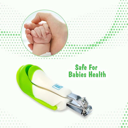 Mee Mee Gentle Nail Clipper (Pack of 1 - With Magnifier, White/Green