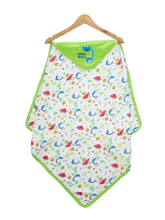 Mee Mee Warm and Soft Wrapper Blanket with Hood, Giraffe, Green (284.0mm L X 5.0mm