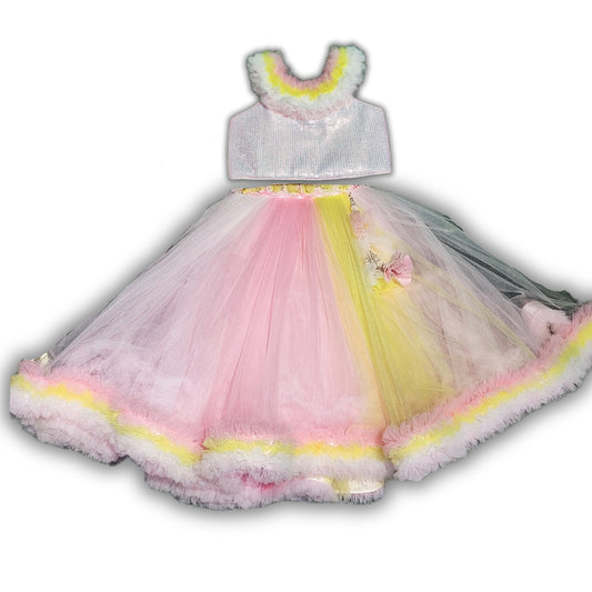 Sequin Work Choli | Multi Layer | Multi Color Ghagra Choli